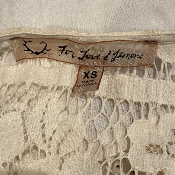 For Love & Lemons Isabella Lace-Inset Embroidered Top/ White 16692 - Picture 8 of 11